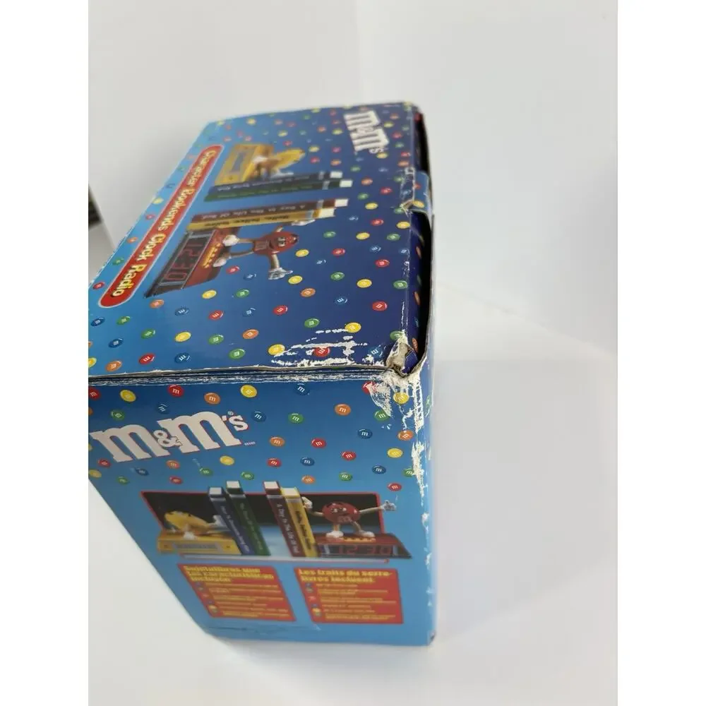 M&M’s Character Bookends Clock Radio Complete in Box Red Yellow Candy Display